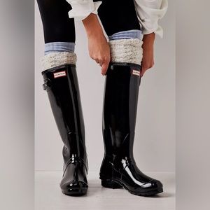 Like New Hunter Original Tall Black Gloss Boots Womens Sz 10 Worn 1x